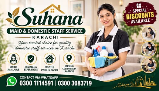 Maid / House Maids / cook / chef / Baby Sitter maid available