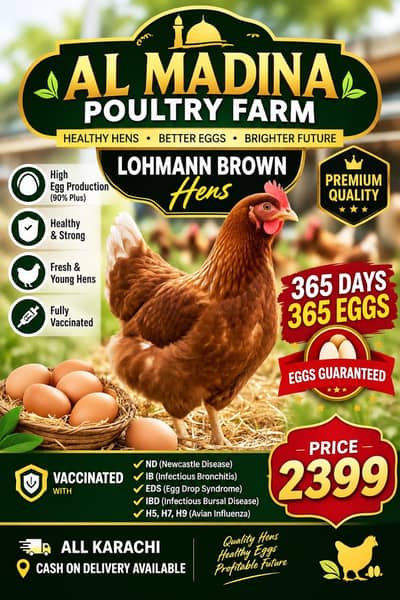 Lohmann Brown Hens I F1 German Breed I Rs. 2,399 I Al Madina Paultary