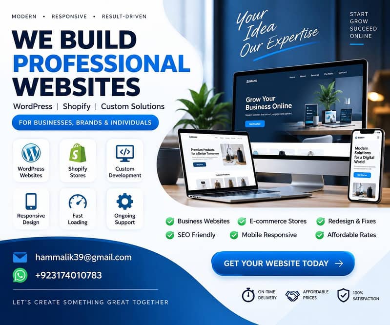 Professional WordPress, Shopify & Custom Website Development 0