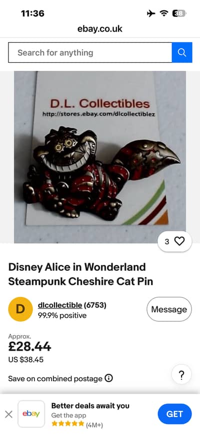 Disney Alice in Wonderland Steampunk Cheshire Cat Pin For sell