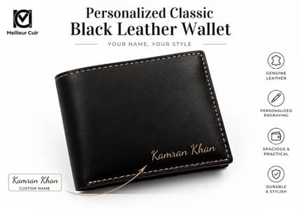 Personalized Genuine Leather Wallet | Custom Name Engraving