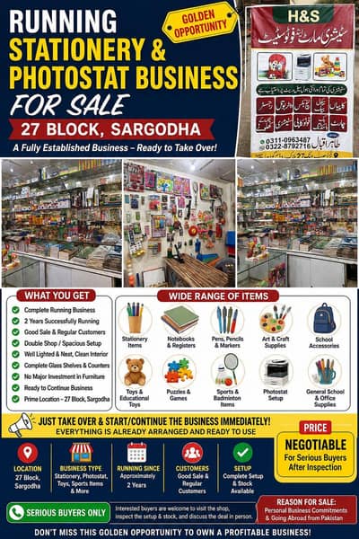 Running BUISNESS FOR SALE