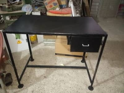 Iron Study Table Office Table 2x3.5 Ft With Drawer
