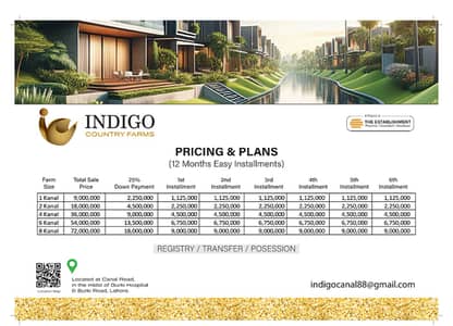 Own a Premium 1 Kanal Farm Plot in a Prime Location with Flexible Payment Plans. Enjoy Peaceful Farm Living, Secure Investment, and Registry, Transfer & Possession Available.
