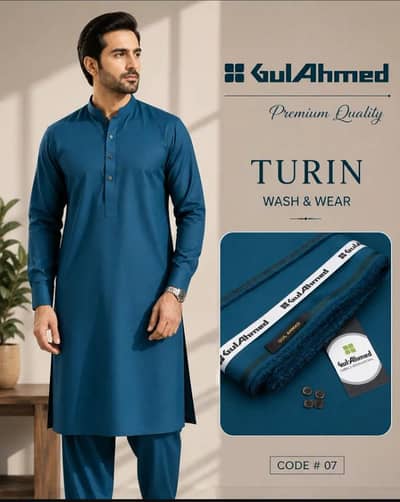 Premium Men’s Wash & Wear Shalwar Kameez – TURIN Collection