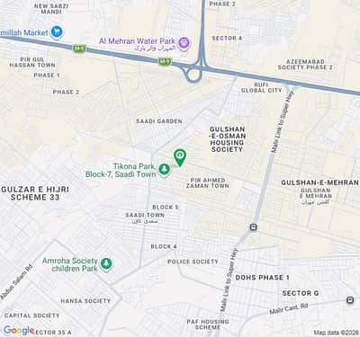VIP LOCATION PIR AHMED ZAMAN TOWN leased 240 SQ YARDS 38 FT ROAD CORNER