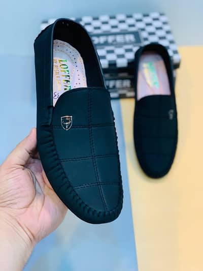Men's Black Rexine Casual Lightweight Loafers