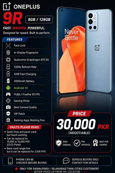 One plus 9R 3,0000 | Negotiable