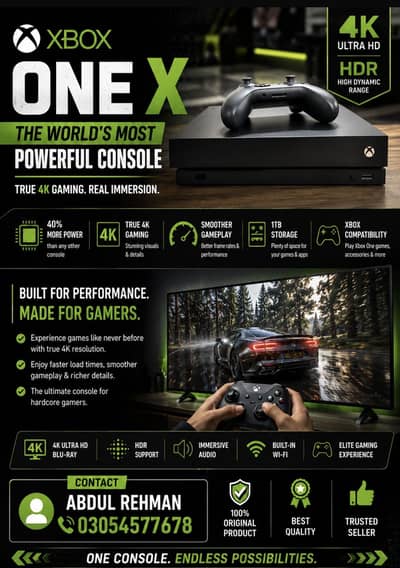 Xbox One X 1TB Console (Native 4K Gaming) | 10/10 Immaculate Condition