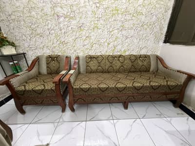Wooden Sofa Set - 05 Seater + 01 Seti