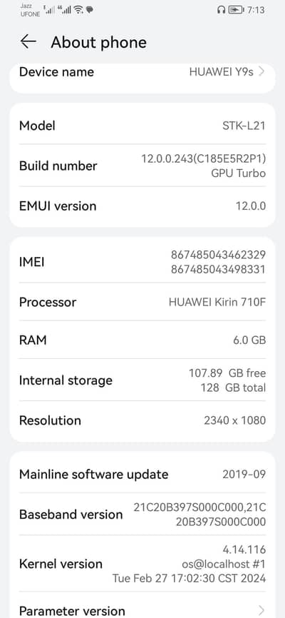Huawei Y9s