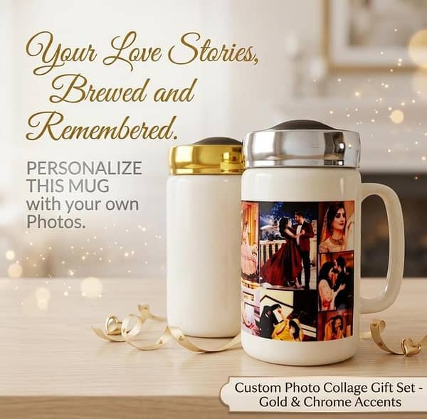 Custom Photo Collage Ceramic Travel Mug with Lid