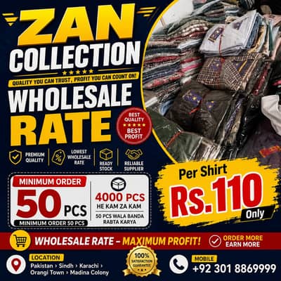 Wholesale Shirts Rs 110 | Minimum Order 50 Pcs | Zan Collection