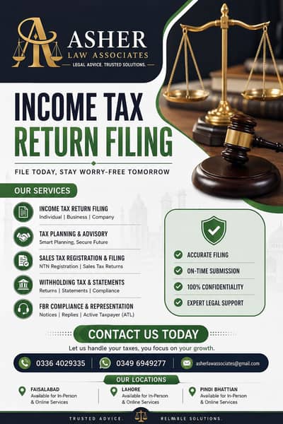 INCOME TAX RETURN FILING — ASHER LAW ASSOCIATES