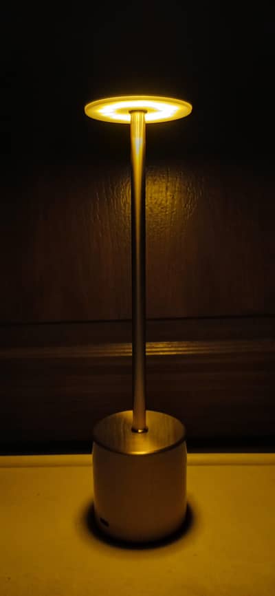 Cordless USB Table Lamp – 3 Brightness Levels, Touch Switch, Gold