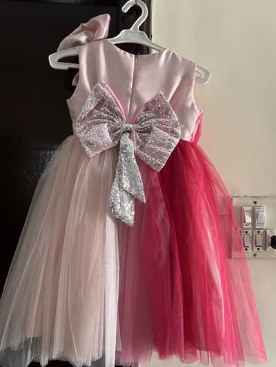 Pink birthday frock for girls