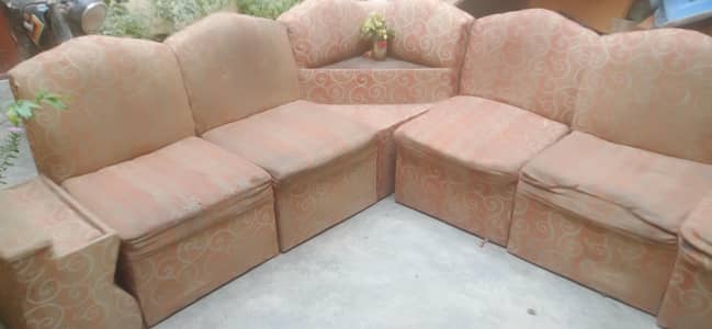 7 sofas L type corner and table