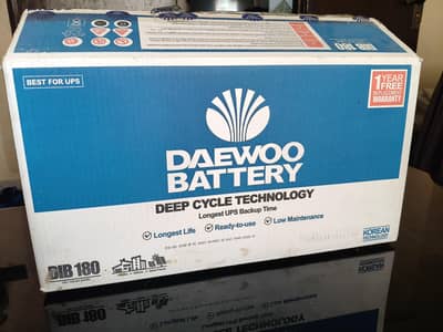 Daewoo DIB 180 Ah Battery for Sale with Original Box