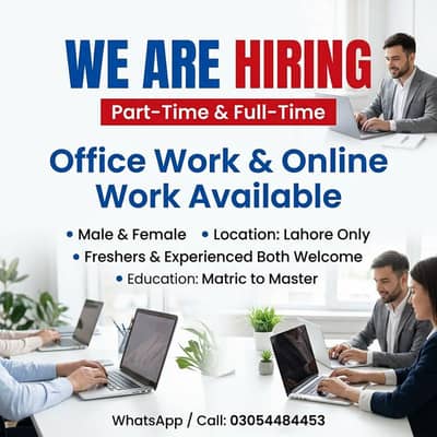WE HIRING MALE AND FEMALES STAFF FOR OFFICE WORK