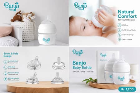 Banjo Baby Feeding Bottle – BPA Free | Soft Natural Nipple