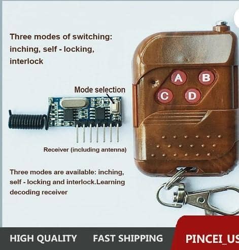 433MHz Wireless Remote Control Switch with Antenna RC Transmitter Receiver pe66 RA4715