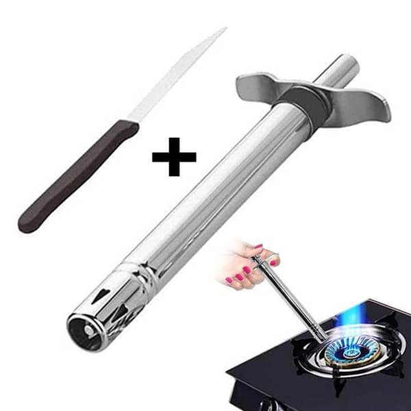 Legacy Deals Stainless Steel Spark Lighter & Arc BBQ Lighter for Kitchen Gas LPG Stove| Manual Ignition Stove Oven Lighter| Durable Metal BBQ & Gas Burner Lighter| Windproof Kitchen Lighter for Cooking, Oven & Outdoor Use- No Cell No Gas Refill Required