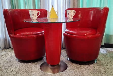 02 single seat sofa with glass table