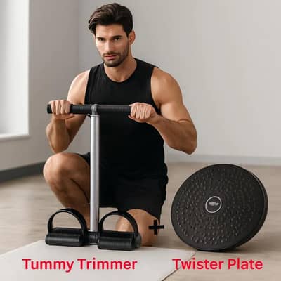 Home Gym Twister & Tummy Trimmer Set Black Iron