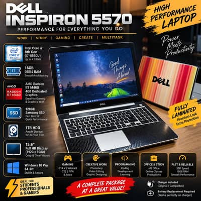 Dell Inspiron 5570 i7 8th Gen | 16GB | 4GB AMD Graphics | SSD + HDD