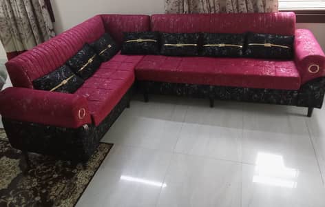 6 Seater L-Shape Corner Sofa Set with Cushions for Sell in Karachi