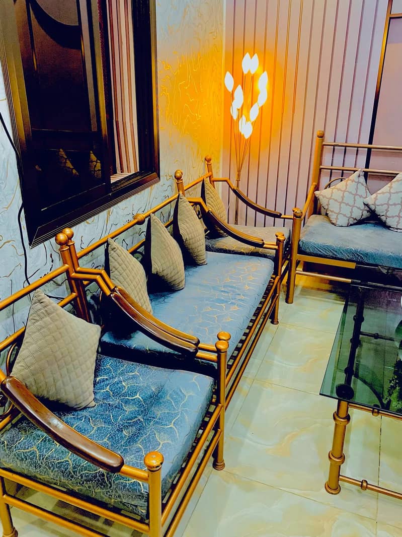 Sofa set , solid sofa set , iron sofa set , sofa with cusion 1