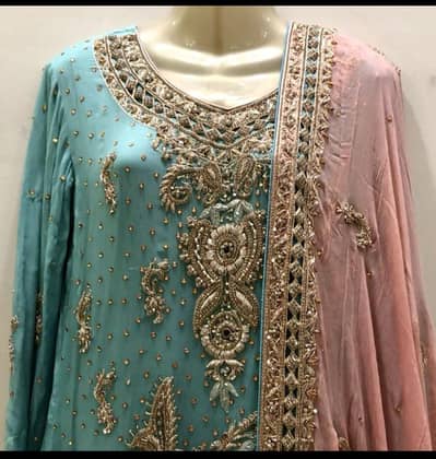 Gorgeous Turquoise & Blush Pink Designer Lehenga Set