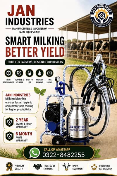 New imported milking machine / Milking machine parts / Mats / Fans