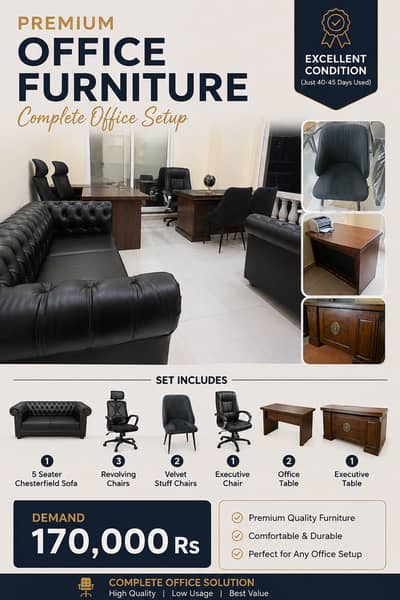 Office Furniture setup - Executive table & chair - workstation - Sofas