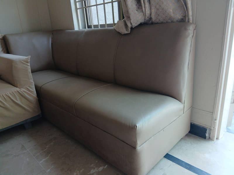 L-Shaped Corner Sofa Set with Table 1