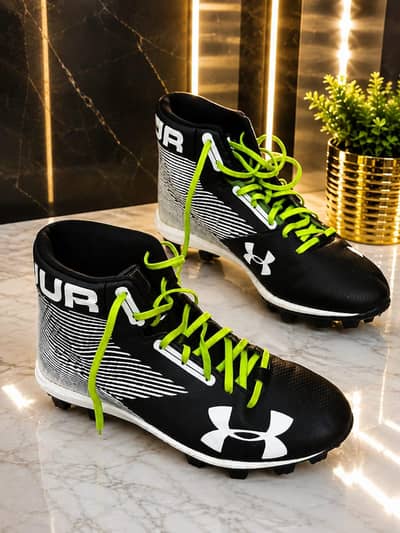 Football shoes with ankle saver. Make Playing football save