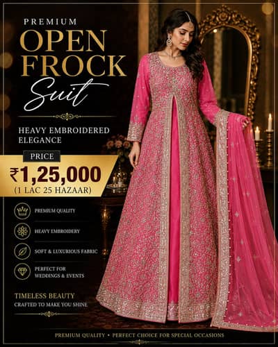 Premium Heavy Embroidered Frock | bridal wear | Wedding dress |