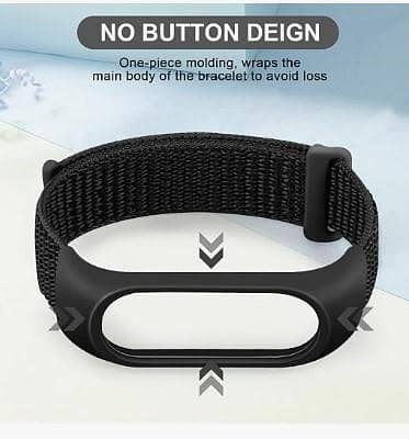 Nylon Sports Watch Strap – Adjustable Replacement Bracelet (Black) RA5246
