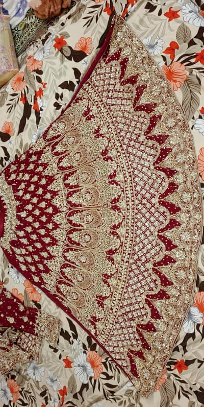 Beautiful Maroon Bridal Lehenga – Heavy Embroidery | 1 Time Worn