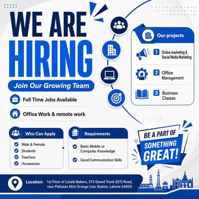 we are hiring male and female staff for office and online work