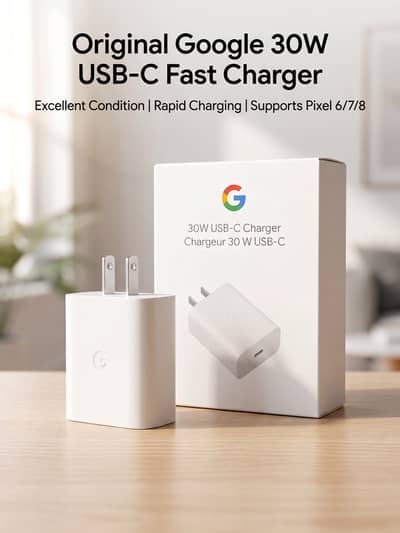 Original Google Pixel 30W Fast Charger with Box - 10/10 Condition