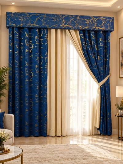 Fancy Double Road Curtain with Box