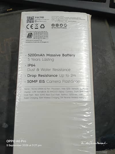 Tecno spark 40 pro plus only 20day use h screen