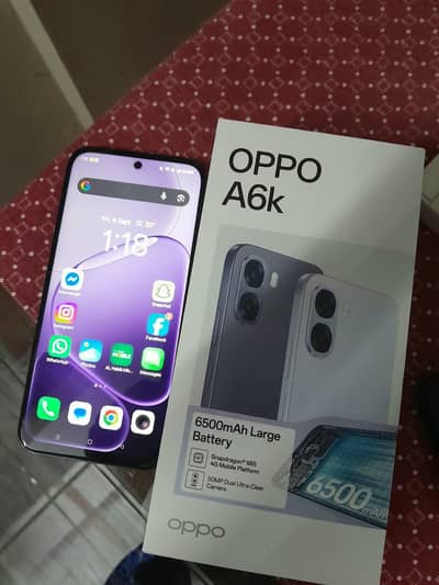 OPPO A6k 4/128gb.  12 months warranty