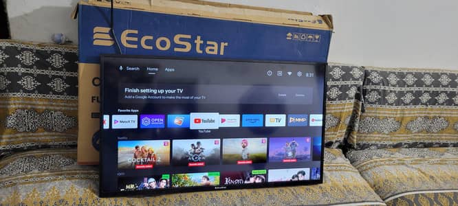 Ecostar 40 inch android led with remote box table stand cheap price