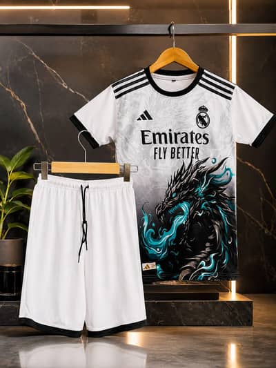 Emelard Flame shirt of real Madrid with Mbappe name