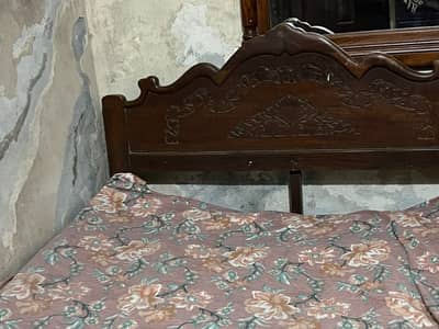 Pure Wooden Single Bed – Used, Good Condition