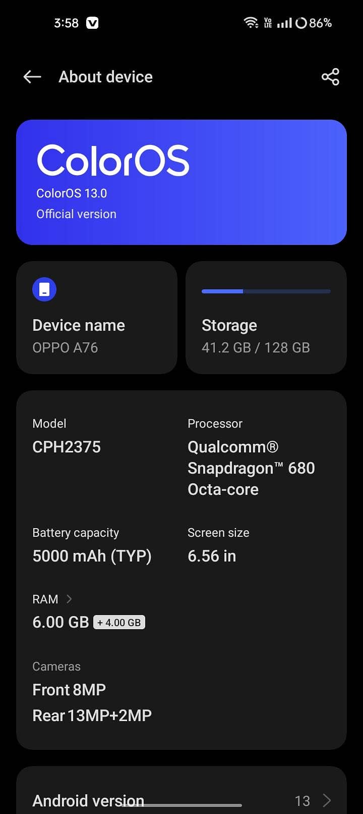 OPPO A76 3