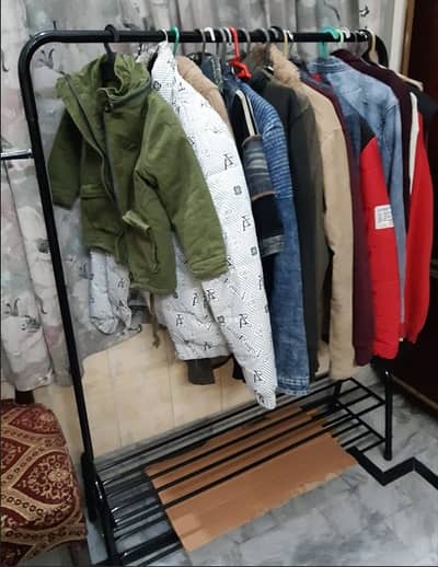 Silver Metal Clothes Stand – Single & Double | Strong & Space Saving