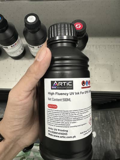 UV Ink for Flatbed Printer (CMYK + White + Varnish) - High Quality